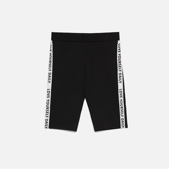 Zara Love Text Biker Shorts - Size Medium- NWT - Picture 6 of 7